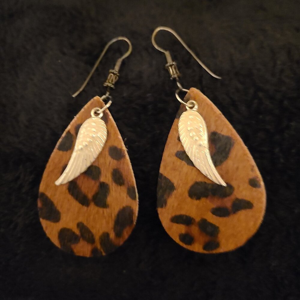 Animal Print with Angel Wings Earrings